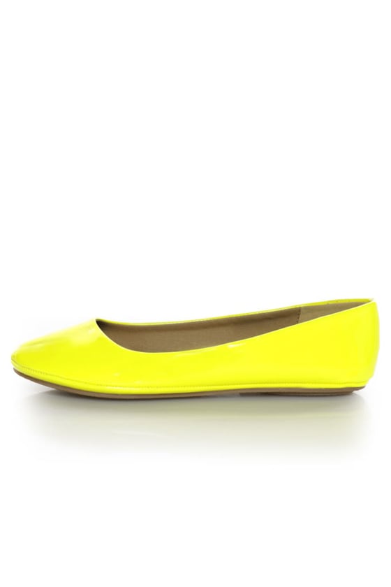 Soda Afar Yellow Neon Patent Ballet Flats - $15.00