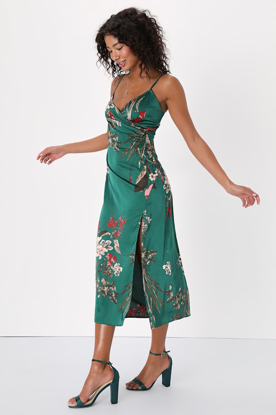 Sunlit Dress in Green with Multi Tile Print
