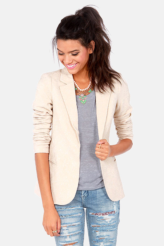 Pretty Blush Blazer Embroidered Blazer Jacket 83.00 Lulus