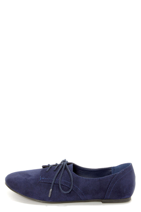City Classified Desta Navy Blue Lace-Up Oxfords - $20.00 - Lulus