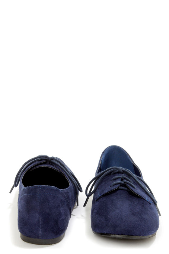 City Classified Desta Navy Blue Lace-Up Oxfords - $20.00 - Lulus
