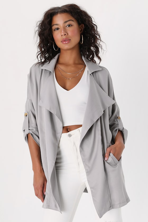 Lucky Break Light Grey Oversized Jacket 7