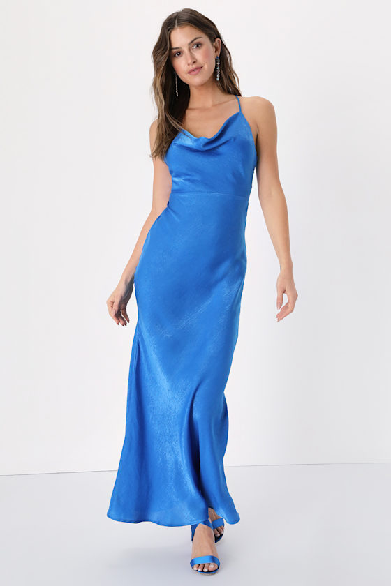 Rowan Ray Cowl Maxi Dress - Blue