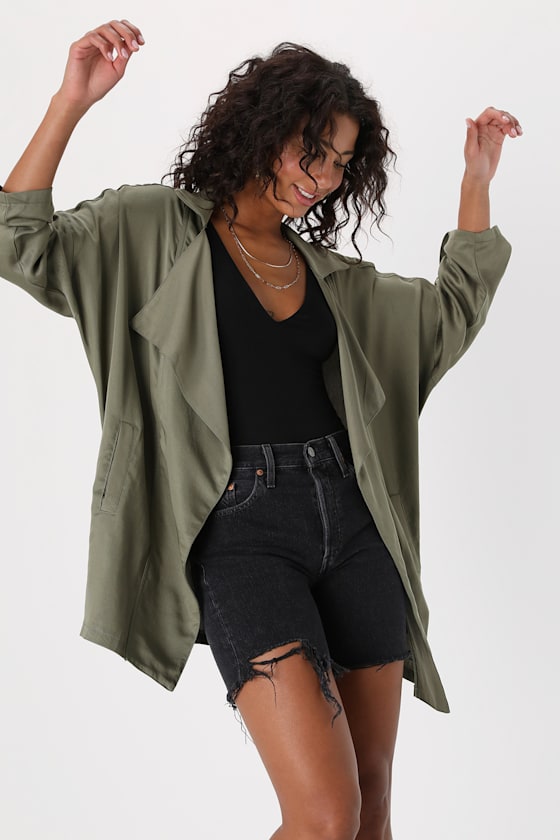 Lucky Break Olive Oversized Jacket 10