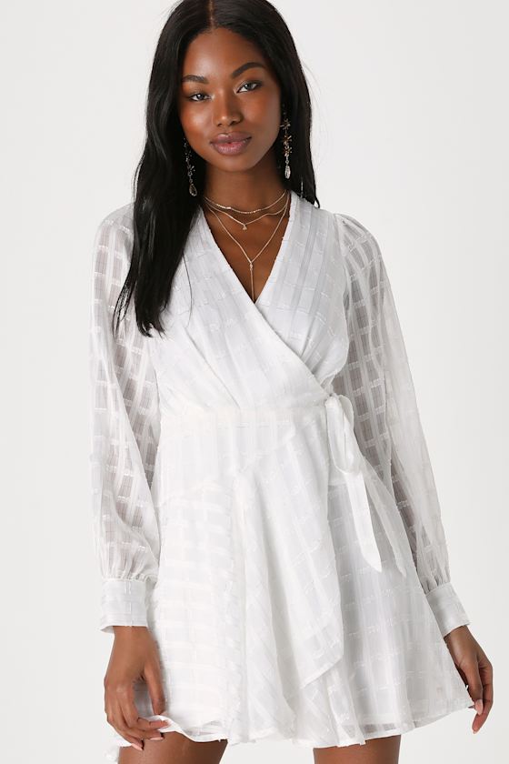 belted wrap mini dress