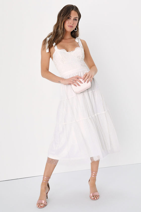 Swiss Dot Tie Waist Dress
