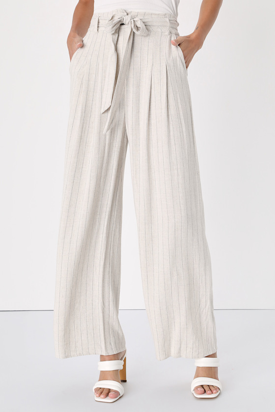 SE Beige & White Striped Pants