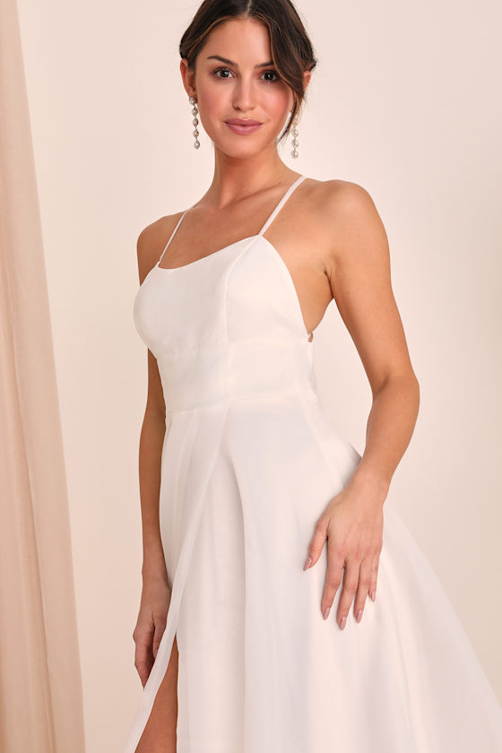 Give Your Love White Organza Backless Maxi Dress 5