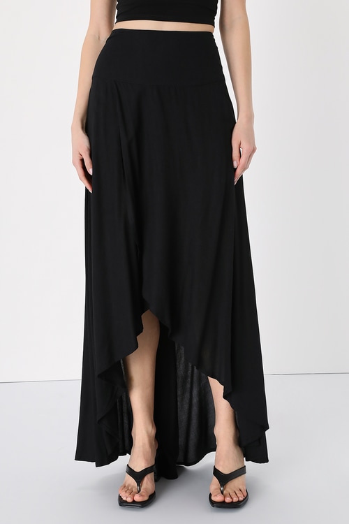 O'Neill Ambrosio Black High-Low Maxi Skirt – Mod and Retro Clothing
