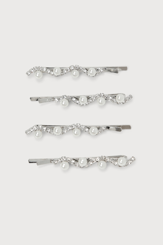 Silver Hair Pins Rhinestone Hair Pins Pearl Silver Hair Pins Lulus