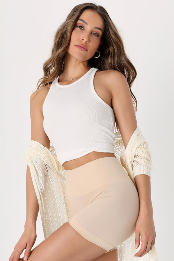 Ultralight Frappe Beige Shapewear Shorts 1