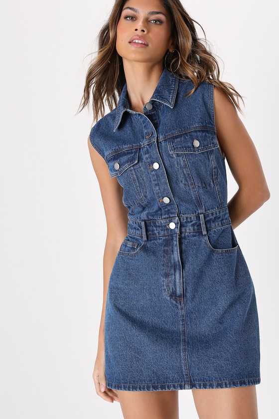 Lulu Denim Pinafore Dress