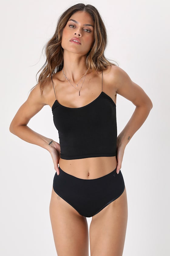 Yummie Ultralight Thong Shaping Thong Black Shapewear Undies Lulus