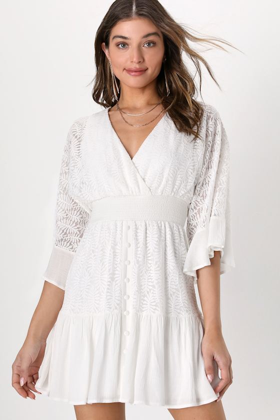 Lulus Loving Darling White Embroidered Smocked Mini Skater Dress | ModeSens Lulus Loving Darling White Embroidered Smocked Mini Skater Dress | ModeSens