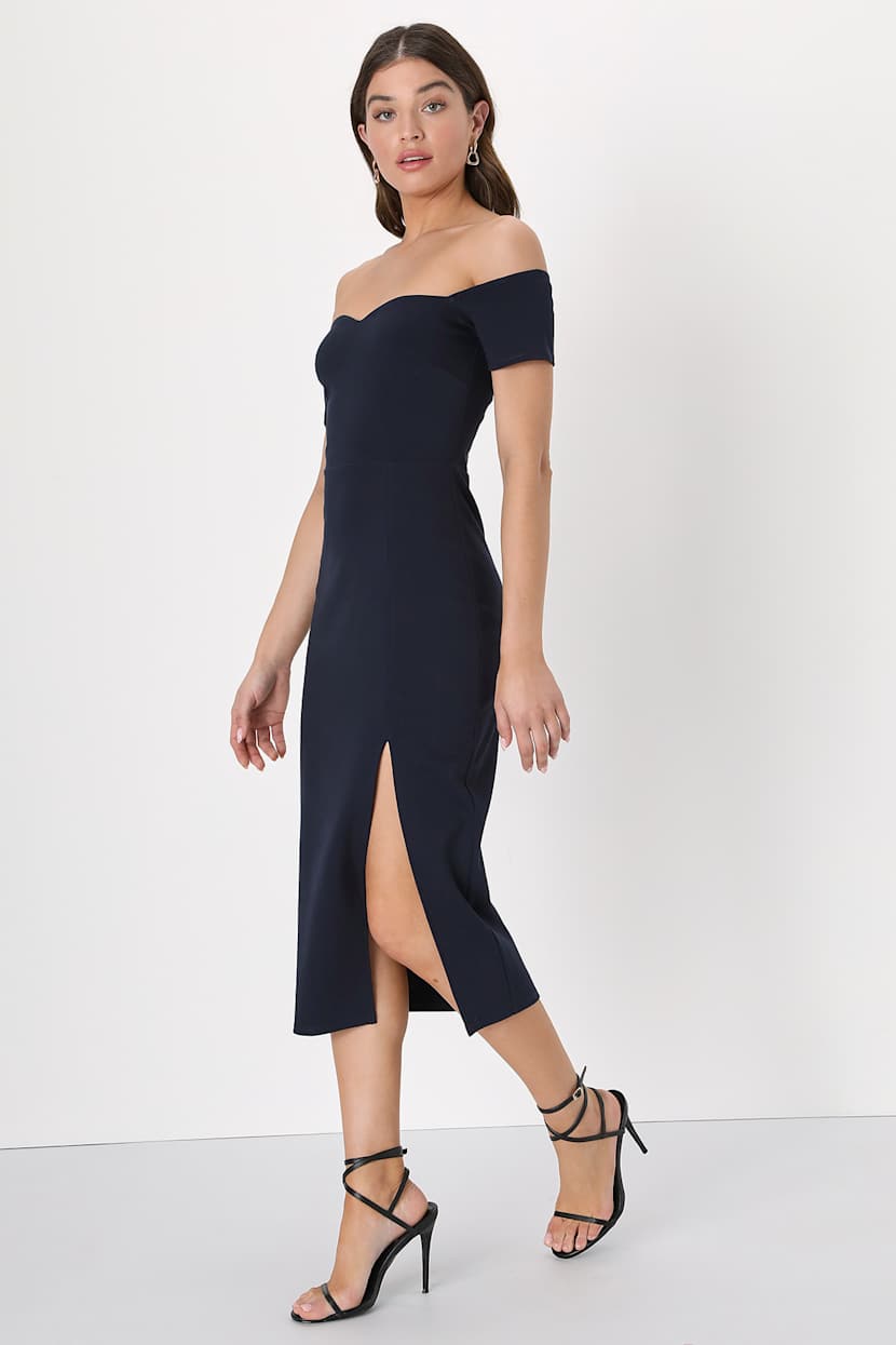 navy off the shoulder midi dress Buy Lipsy Navy Blue Off The Shoulder Gathered Waist Midi Dress from Next USA