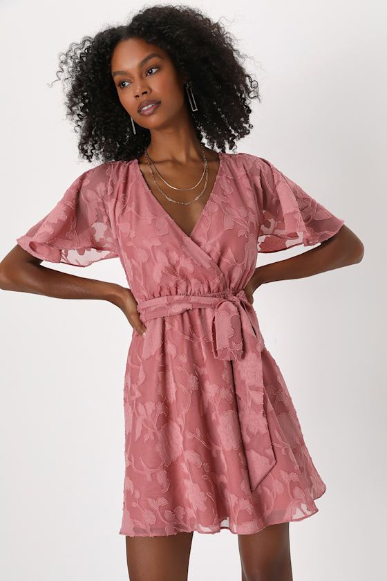 Jade Flutter Sleeve Dress With Flounced Hem - Plus