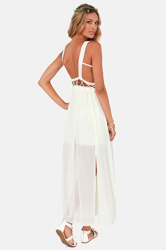 Sexy Ivory Dress - Maxi Dress - Sleeveless Dress - $45.00 - Lulus