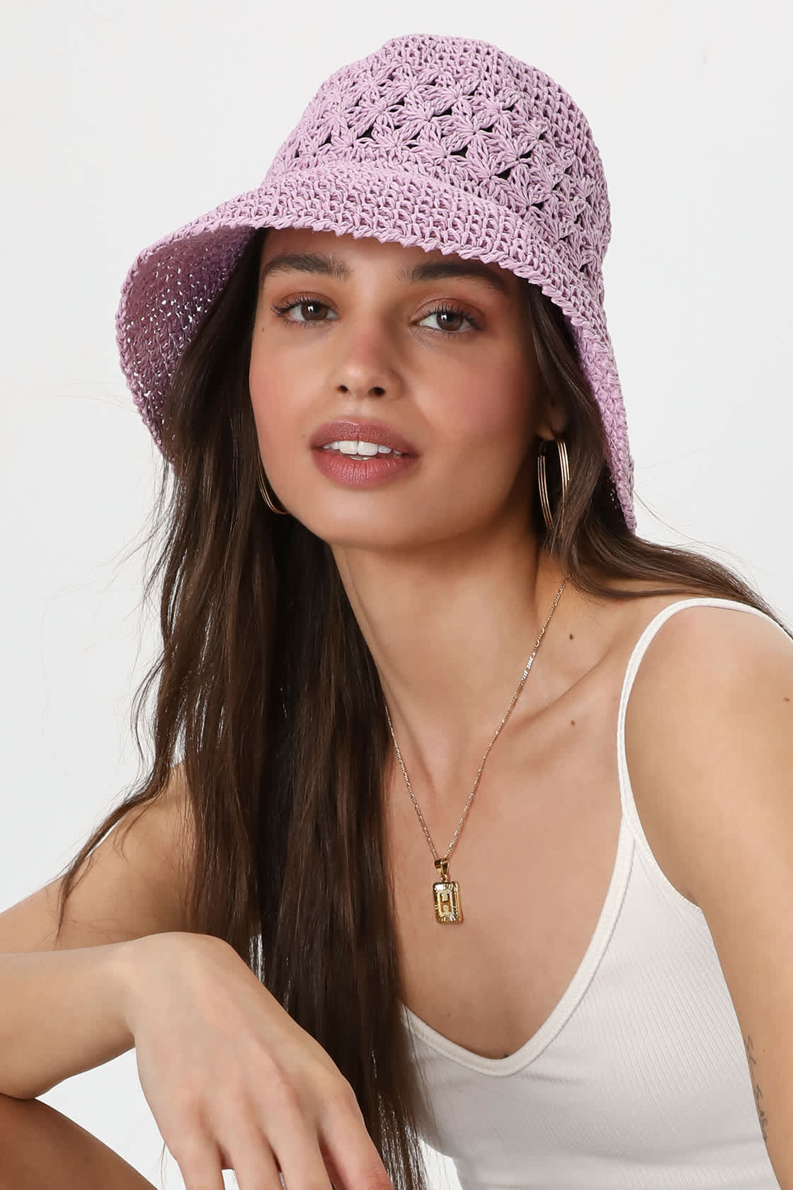 Lavender Crochet Hat Crochet Straw Hat Crochet Bucket Hat Lulus