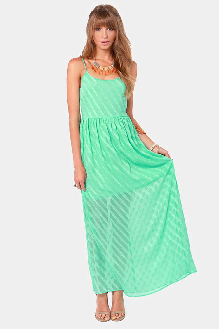 lulus mint green maxi dress Lovely Mint Green Dress - Maxi Dress - $62.00