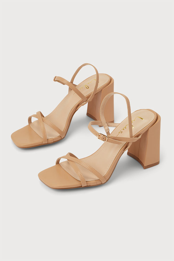Petriana Light Nude Ankle Strap High Heel Sandals 1