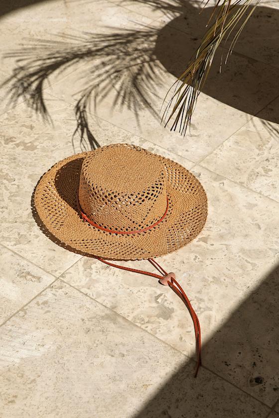 Sun to Watch Tan Woven Straw Boater Hat 3