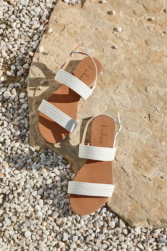 Blaise White Flat Sandals 2