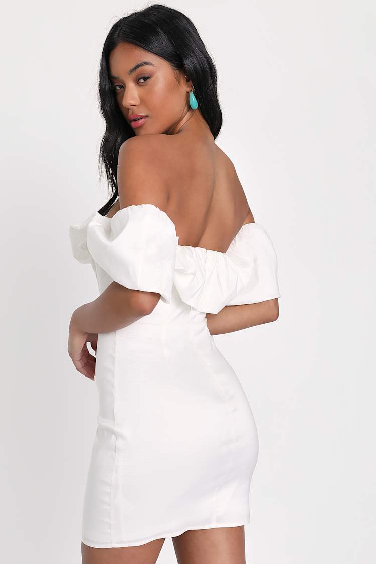taffeta off the shoulder dress Taffeta Off-Shoulder Dress with Crystal Embellishments