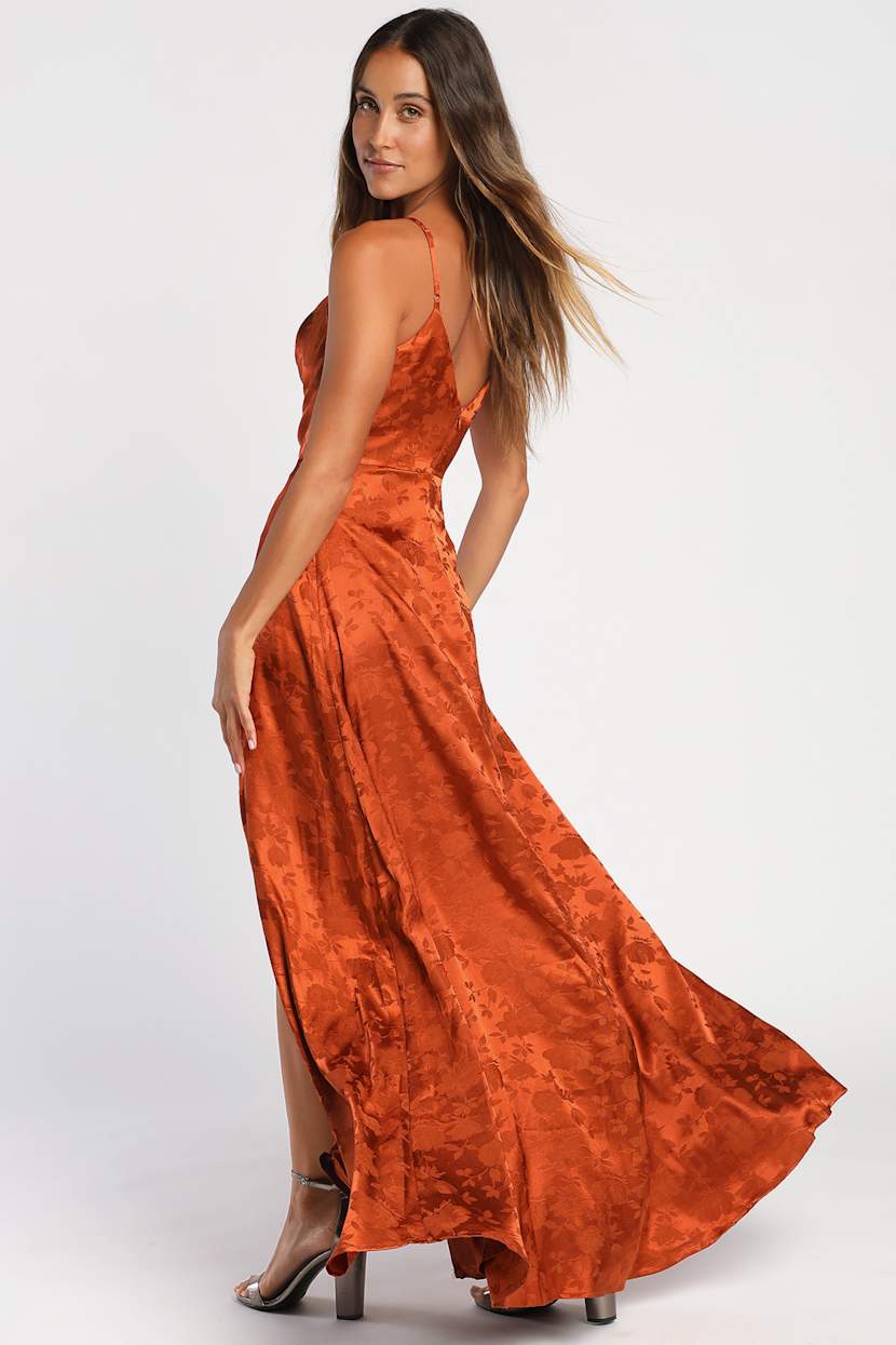 orange fall maxi dress Blissful Glow Maxi Dress main image 1