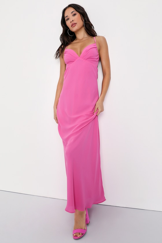 Lulus Mesmerizing Allure Pink Sleeveless Lace-up Maxi Dress