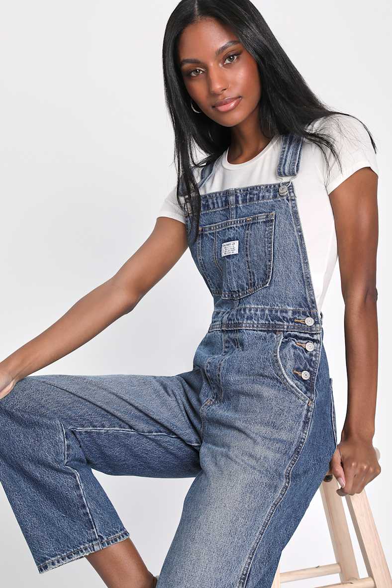 Vintage Medium Blue Denim Overalls