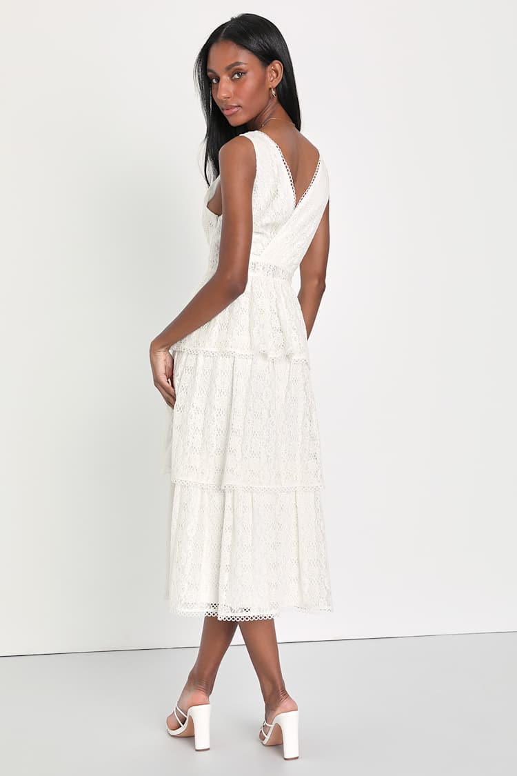 chinese dress ladies Stolen Stores Lace Swan Slip Maxi Dress in White main image 0