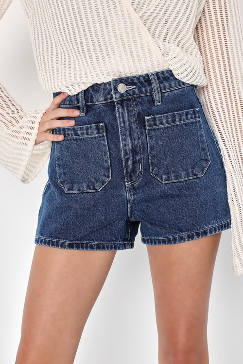 Rolla's Dusters Medium Wash High-Rise Sailor Shorts