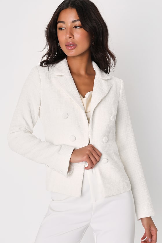 White open front clearance blazer