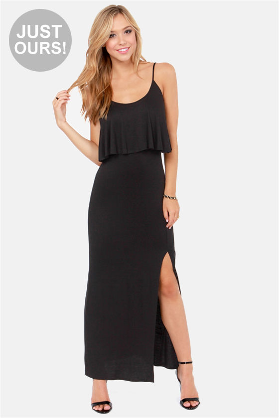 black maxi dress casual