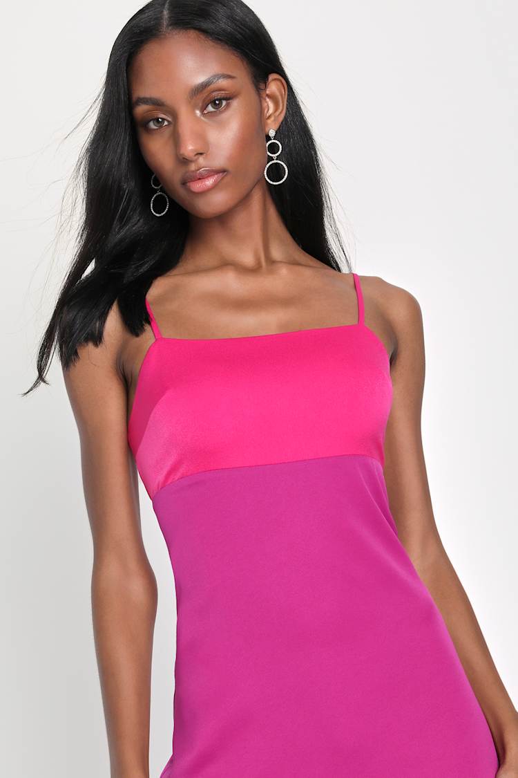 Color Block Dress - Shift Midi Dress - Sleeveless Midi Dress - Lulus