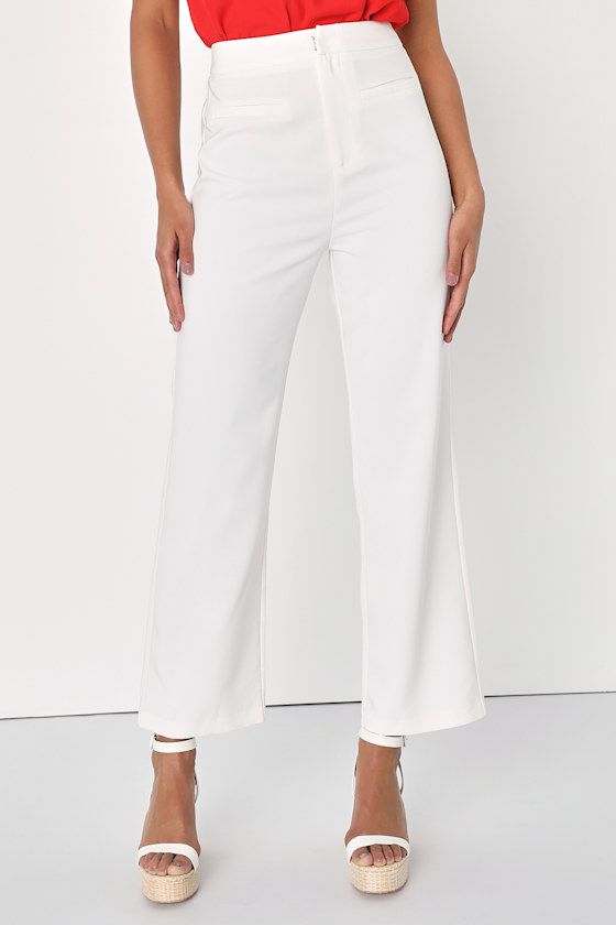 Chic Success White Straight Leg Pants 2