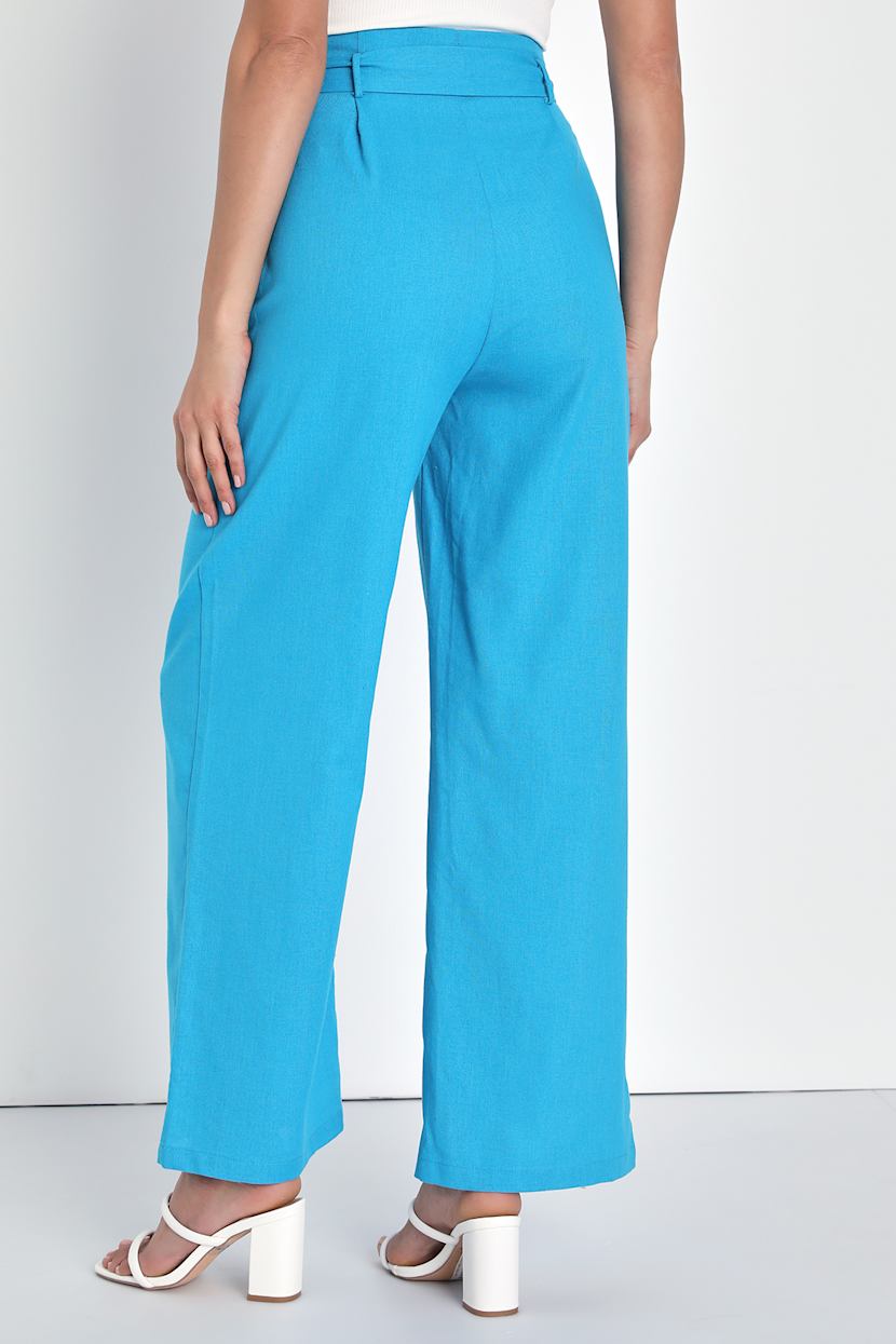 Turquoise Blue Trousers - Linen-Blend Trousers - Blue Suit Set - Lulus