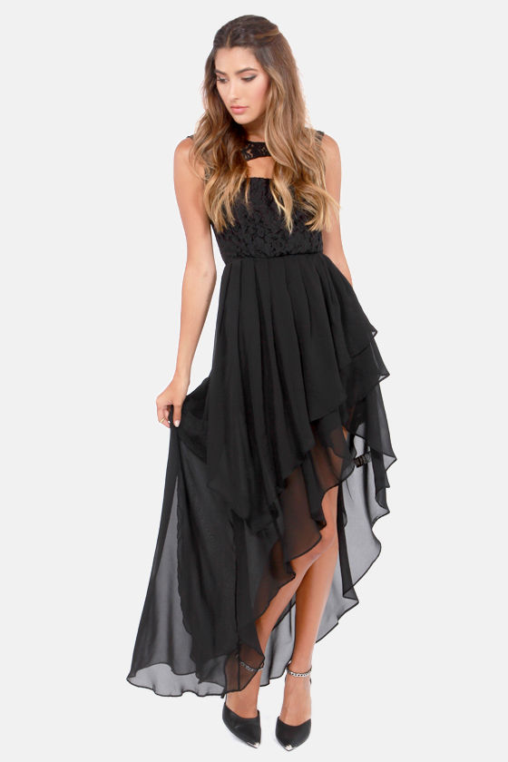 black tight midi dress
