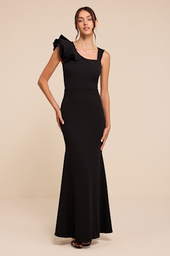 Lucette Black Sleeveless Ruffled Mermaid Maxi Dress 2