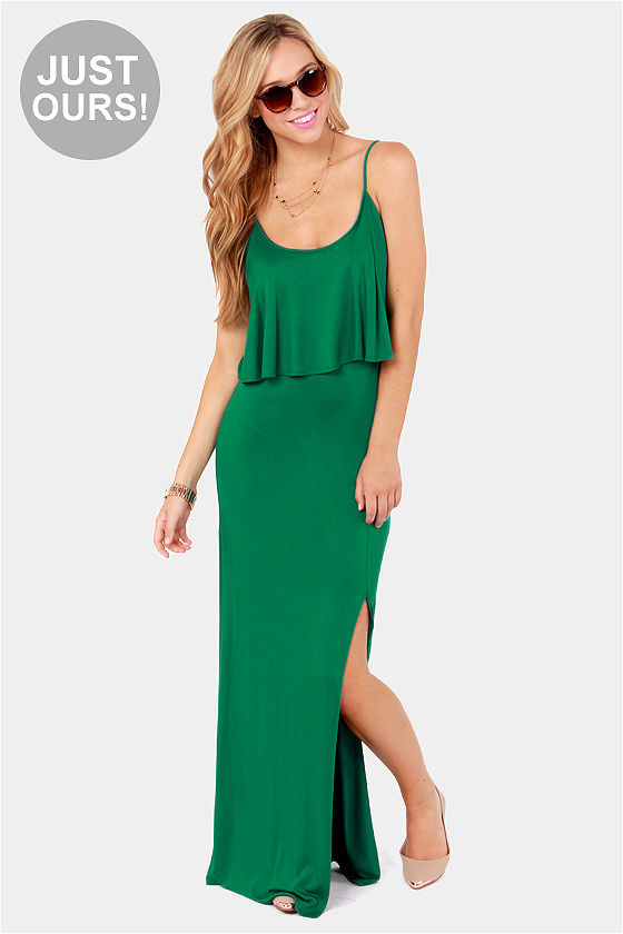 green maxi dress casual