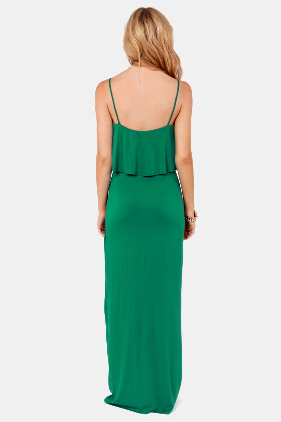Casual Green Dress Maxi Dress Sleeveless Dress 40.00
