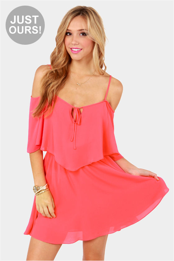 Cute Hot Pink Dress Cutout Dress 59.00 Lulus