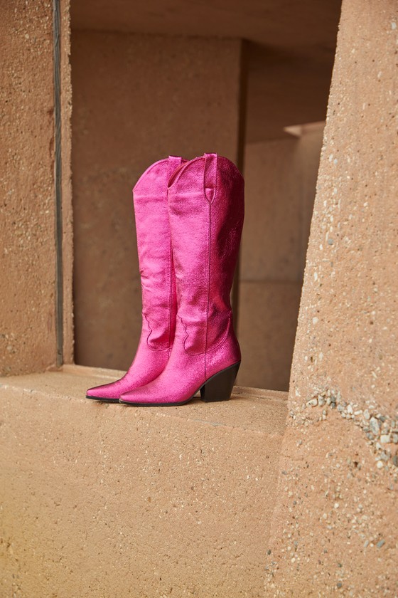 Pink online tall boots