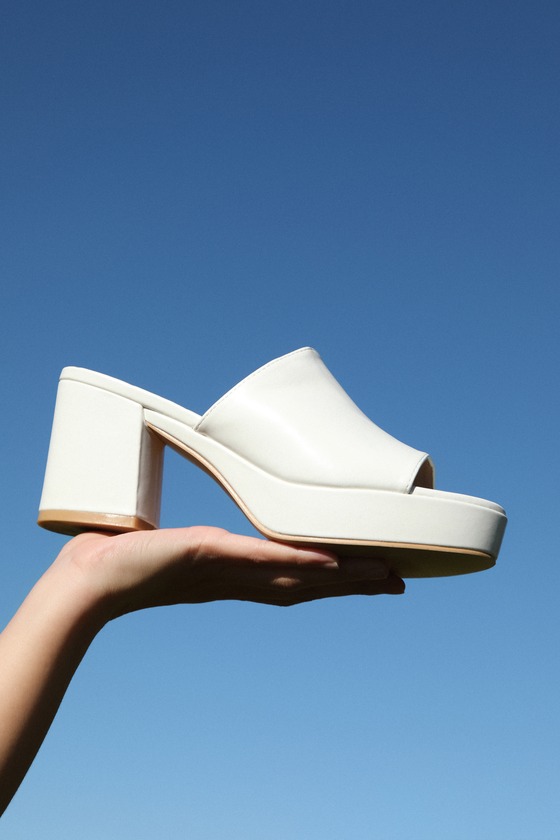 White Platform Mules - High-Heel Sandals - Cute Mules - Lulus