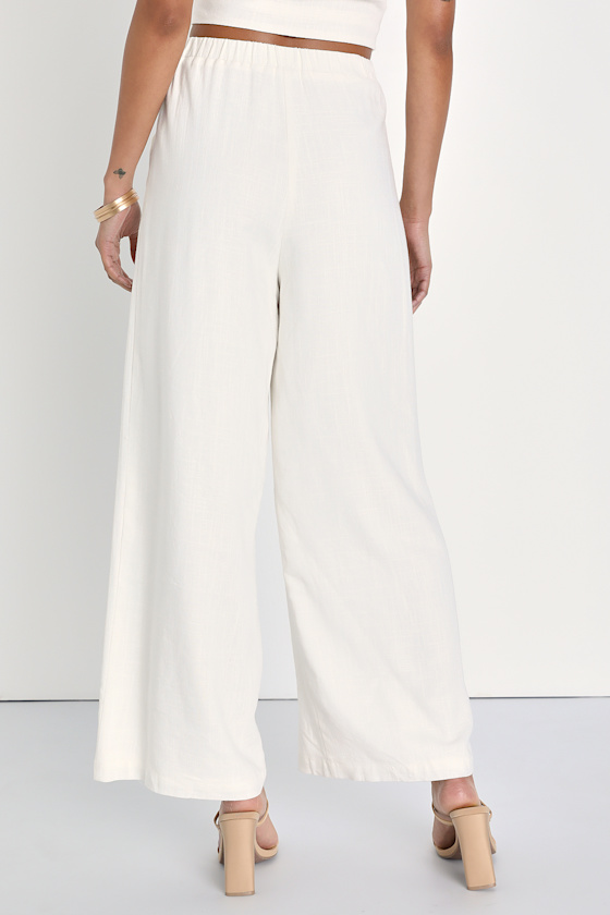 アリシアスタン　Linen Long Pants Ivory アリシアスタン Linen Long Pants Ivory