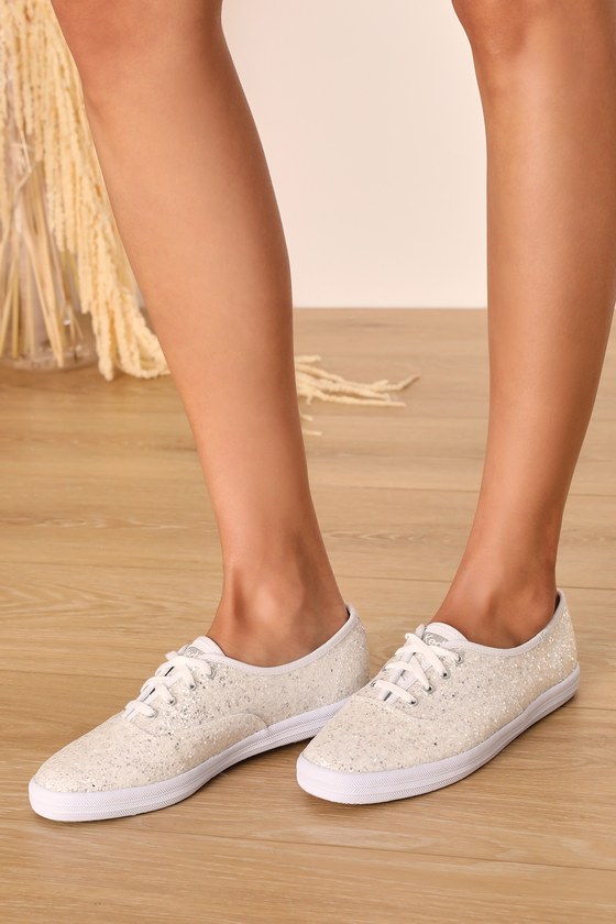 Keds Champion White Glitter Canvas Sneakers