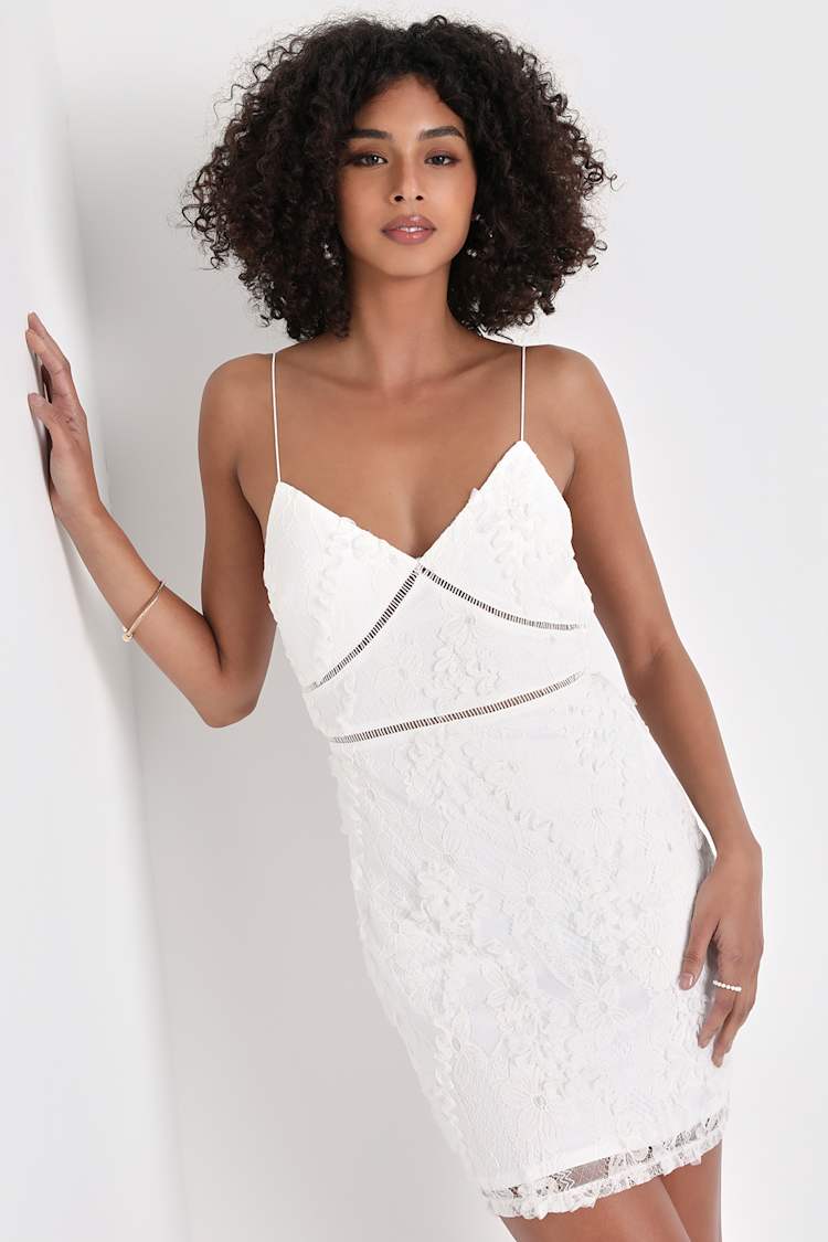 princess polly baby blue dress White Lace Trim Halter Cutout Mini Dress – Selene Dress
