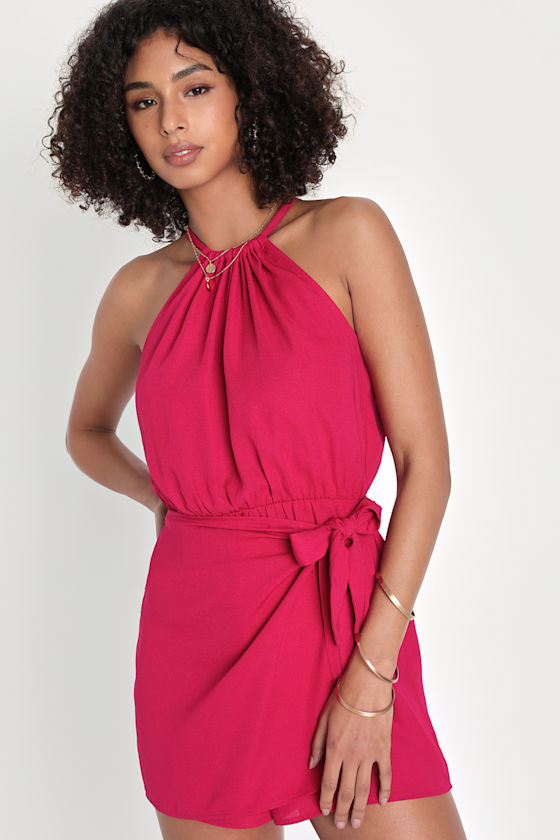 Hidden Name Romper Magenta Blue Red main image 1