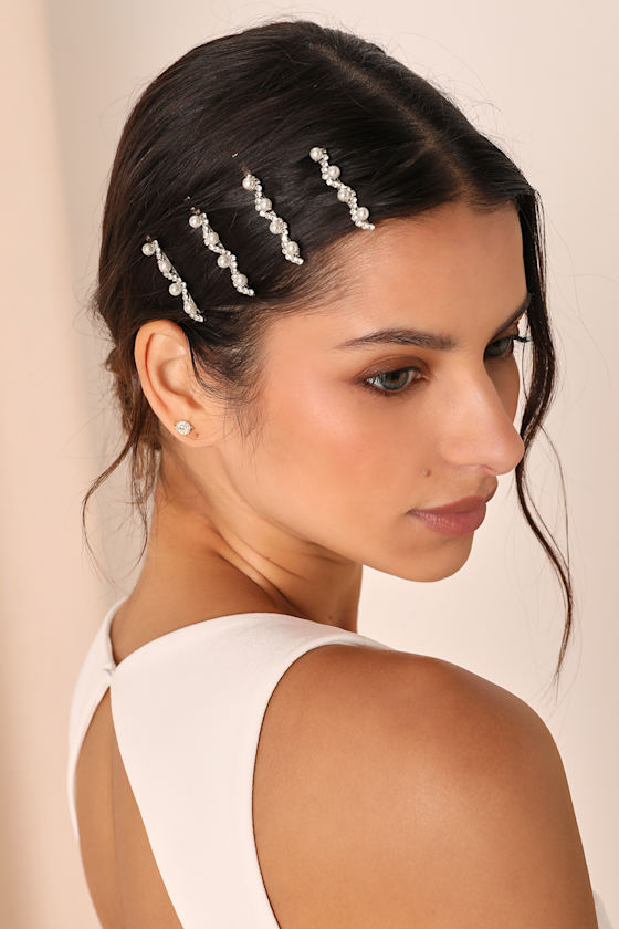 Silver Hair Pins Rhinestone Hair Pins Pearl Silver Hair Pins Lulus