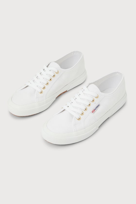 Superga 2750 Cotu White And Gold Sneakers
